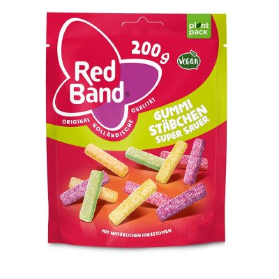 Red Band Gummi Stäbchen super sauer Premium Stehbeutel 200g