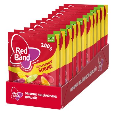 Red Band Fruchtgummi Schuhe Premium Stehbeutel 200g TRAY