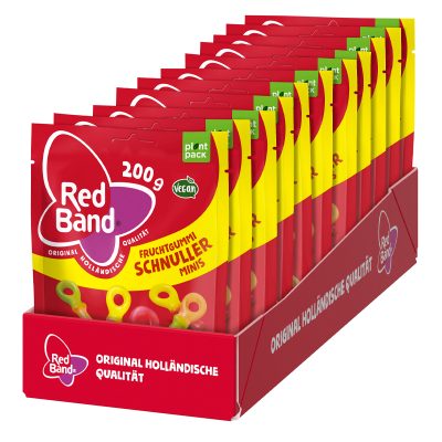 Red Band Fruchtgummi Schnuller Premium Stehbeutel 200g TRAY