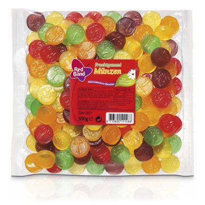 Red Band Fruchtgummi Münzen Family Beutel 500g